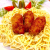 Котлетки из двух видов мяса с лапшой Веранда