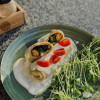 Блинчики с лососем и шпинатом Pate
